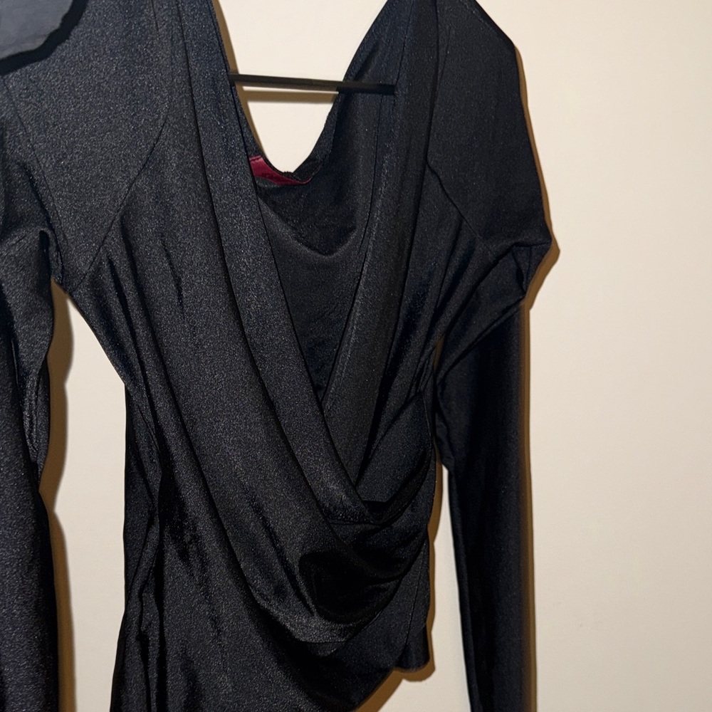 Elegant Black Drape Blouse